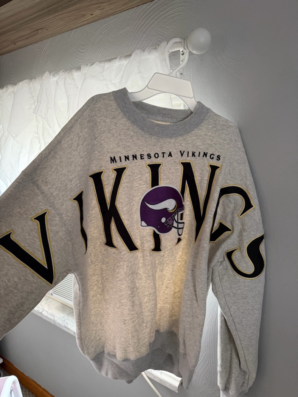 Abercrombie & Fitch Grey Crewneck with NFL Patch